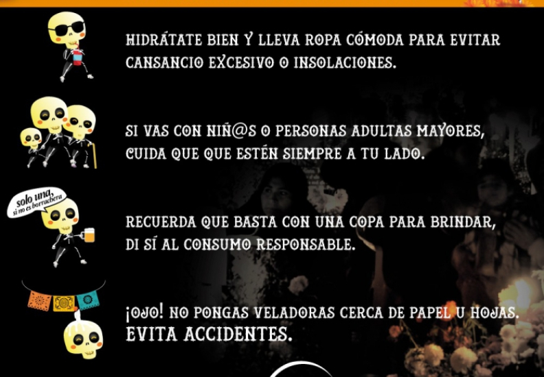 OFRECE CONSEJO CIUDADANO #TIPSDESEGURIDAD PARA VISTAS A PANTEONES